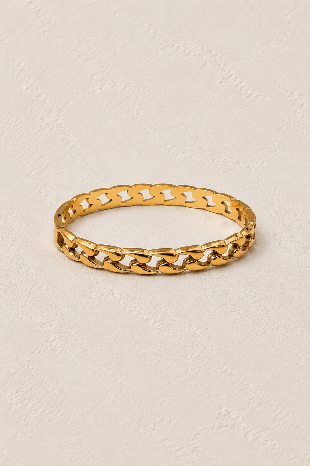 Marais Gold Curb Chain Bangle – waterproof gold bangle by Boho & Mala