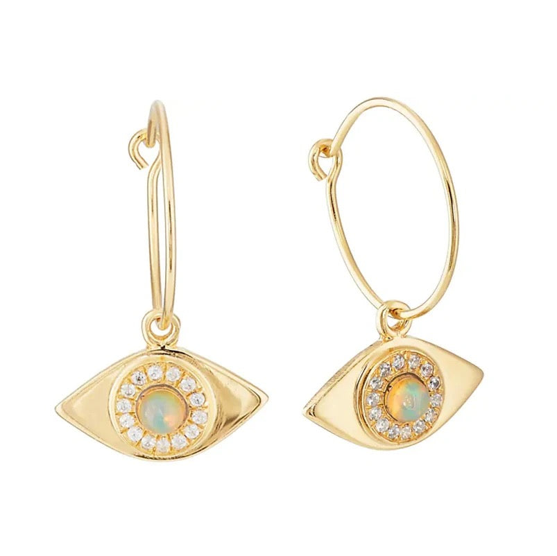 Australian Owned Boho And Mala Dainty Huggies Hoop Gold Plated Opal Sterling Silver Statement Earring Everyday Wear Earrings Boho Jewellery