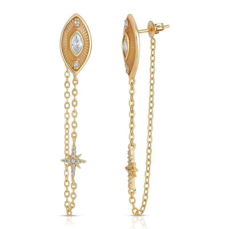
                  
                    Australian Owned Boho And Mala Dainty Huggies Hoop Gold Plated Chain Sterling Silver Statement Earring Everyday Wear Earrings Boho Jewellery
                  
                