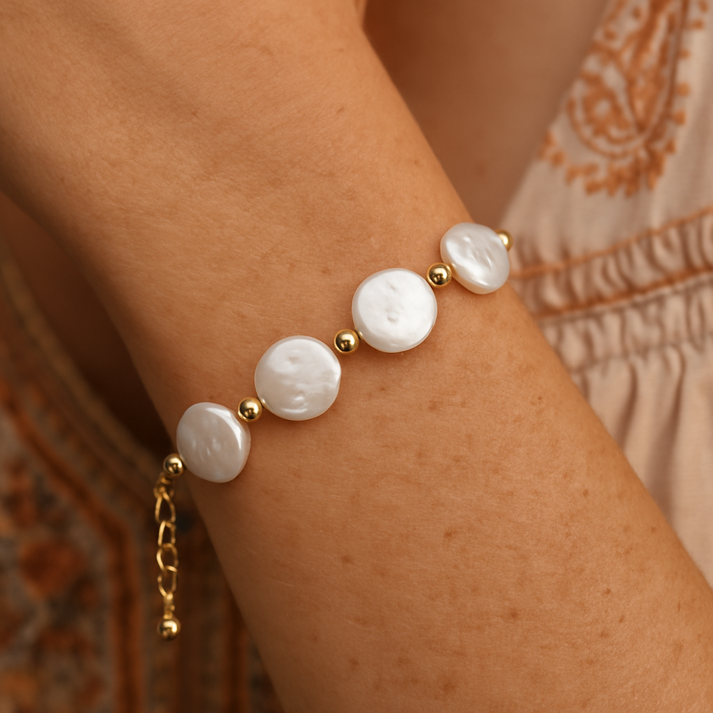 
                  
                    Free Spirit Boho Brass & Gold Natural Pearl Bracelet – Boho & Mala jewellery
                  
                