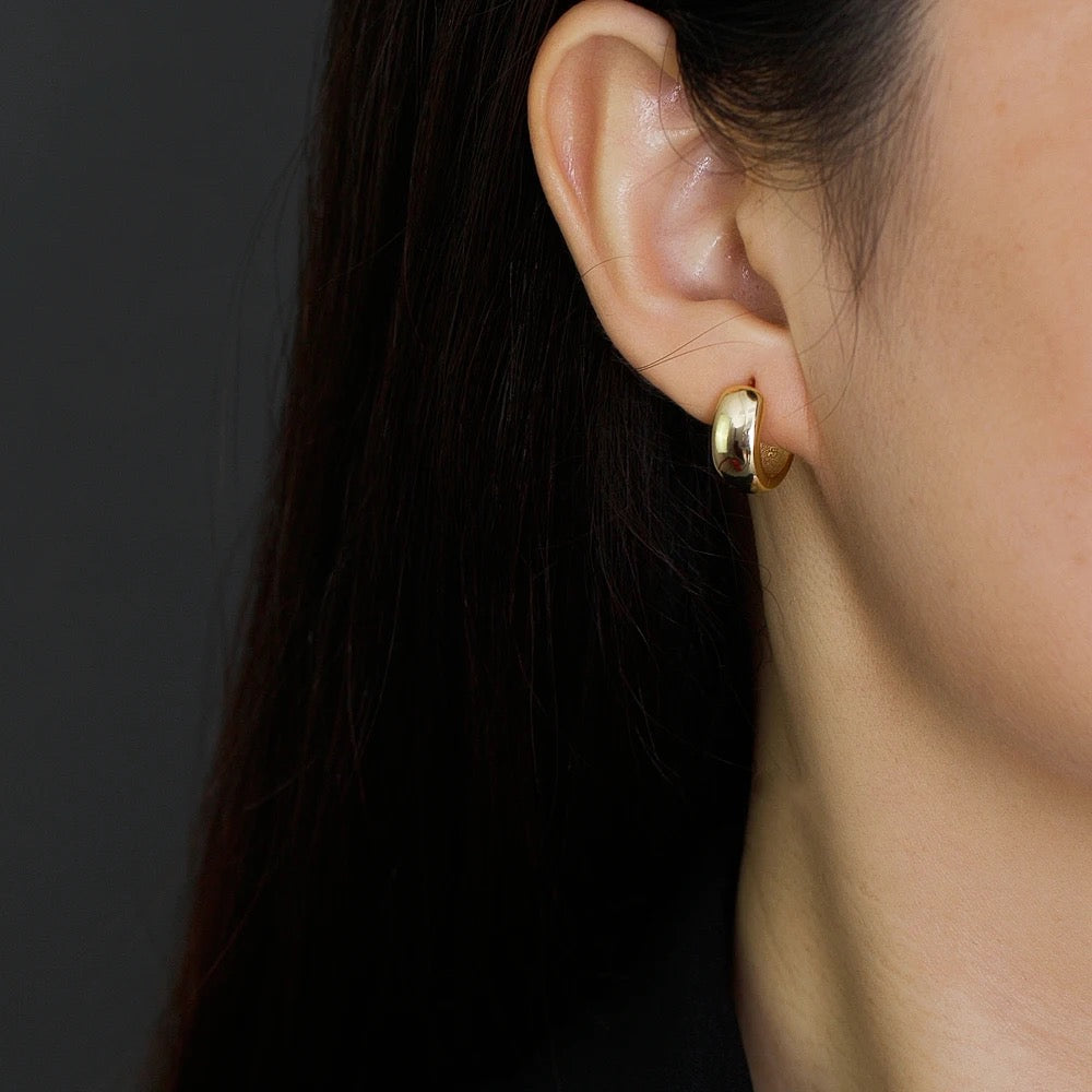 
                  
                    Gold Plated Sterling Silver Dainty Minimalist Hypoallergenic Hoop Earrings- Boho Jewellery For Wild Souls
                  
                