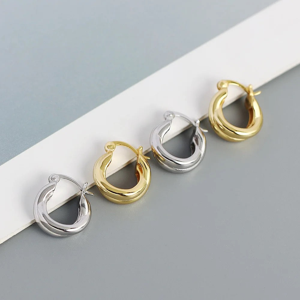 
                  
                    Boho & Mala Sterling Silver Hoop Huggie Earrings
                  
                