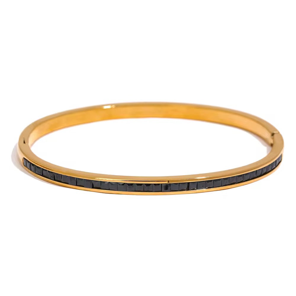 
                  
                    Serene Gold Black Crystal Bangle – Boho & Mala jewellery
                  
                