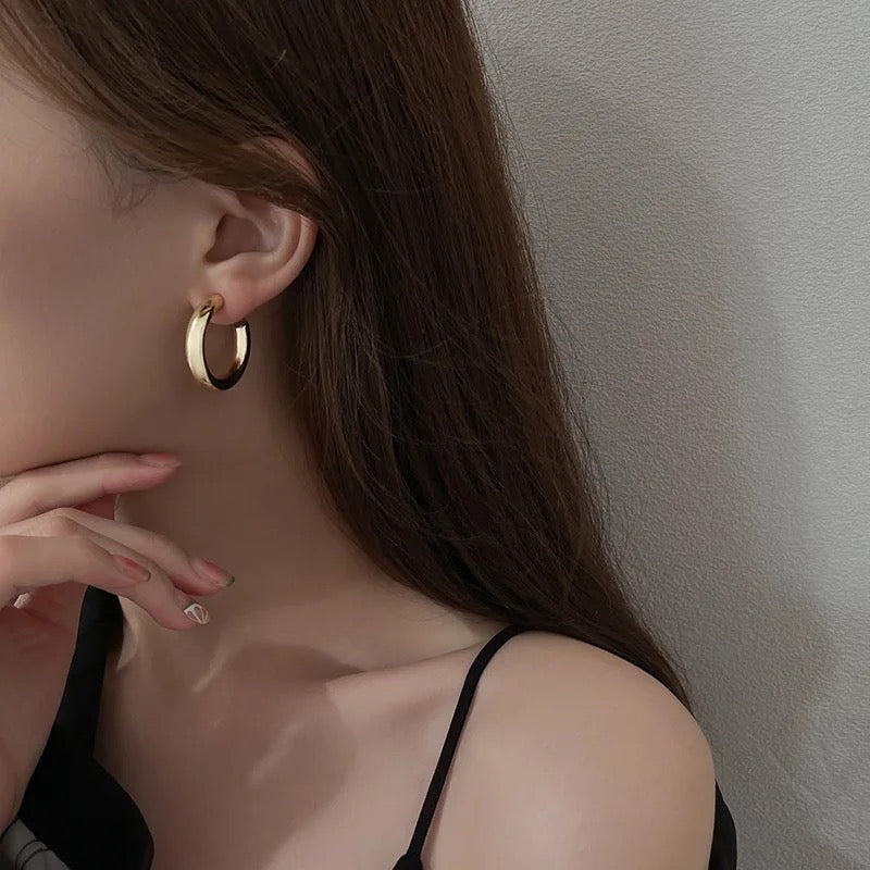 
                  
                    Gold Plated Sterling Silver Dainty Minimalist Hypoallergenic Hoop Earrings- Boho Jewellery For Wild Souls
                  
                