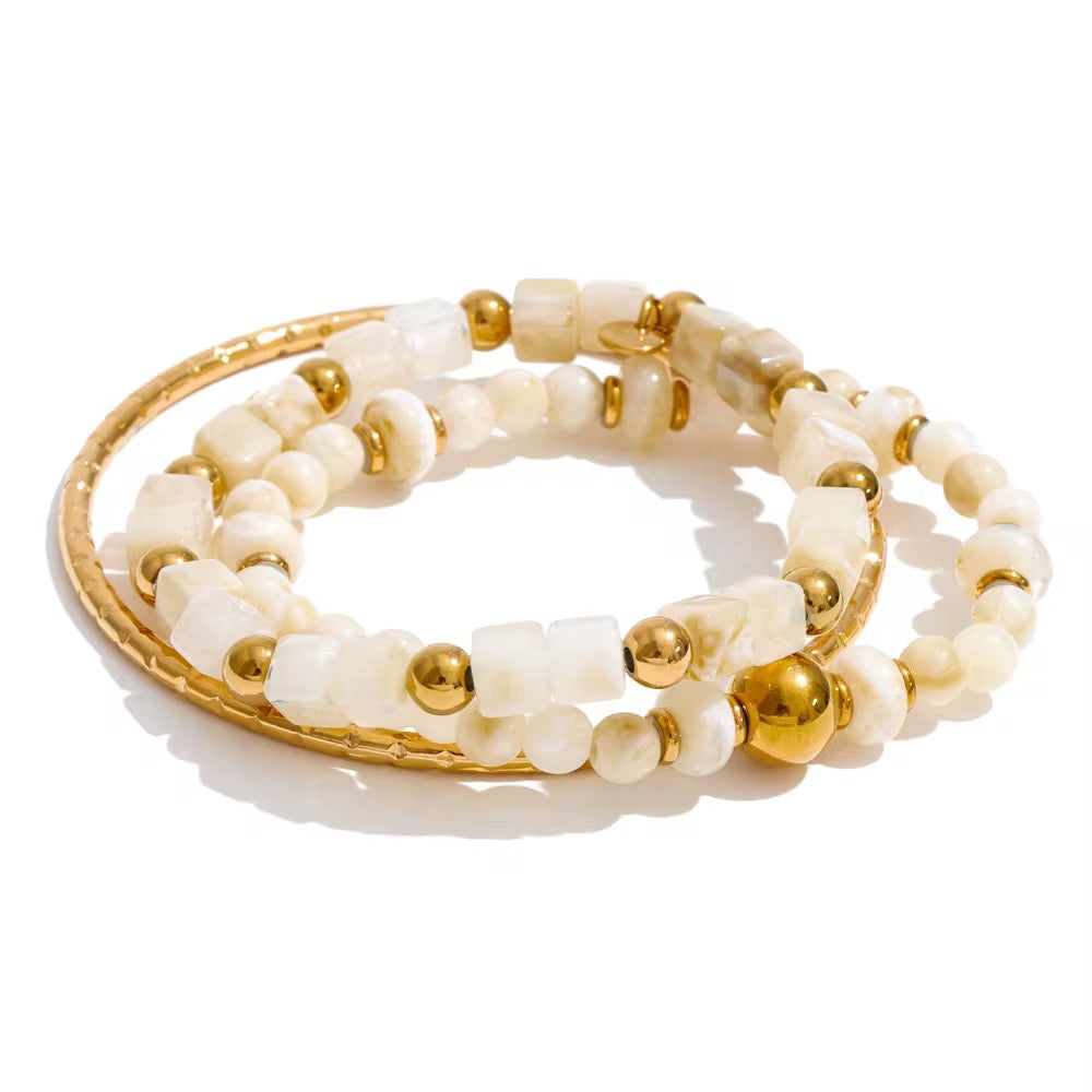 
                  
                    Ivory Glow Beaded Bracelet Stack – Boho & Mala jewellery
                  
                