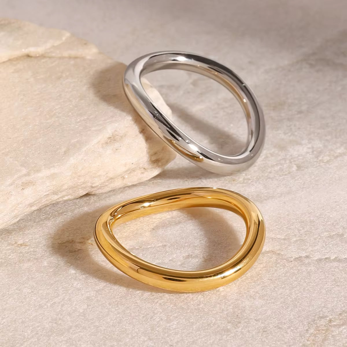 
                  
                    Molten Oval Ring Set
                  
                