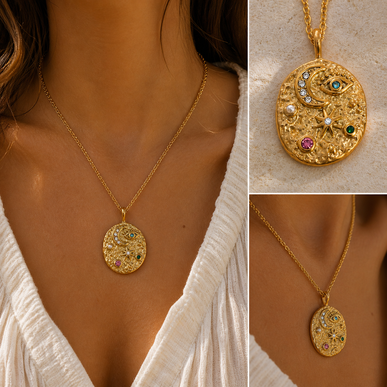 
                  
                    Celestial Eye Pendant Necklace
                  
                
