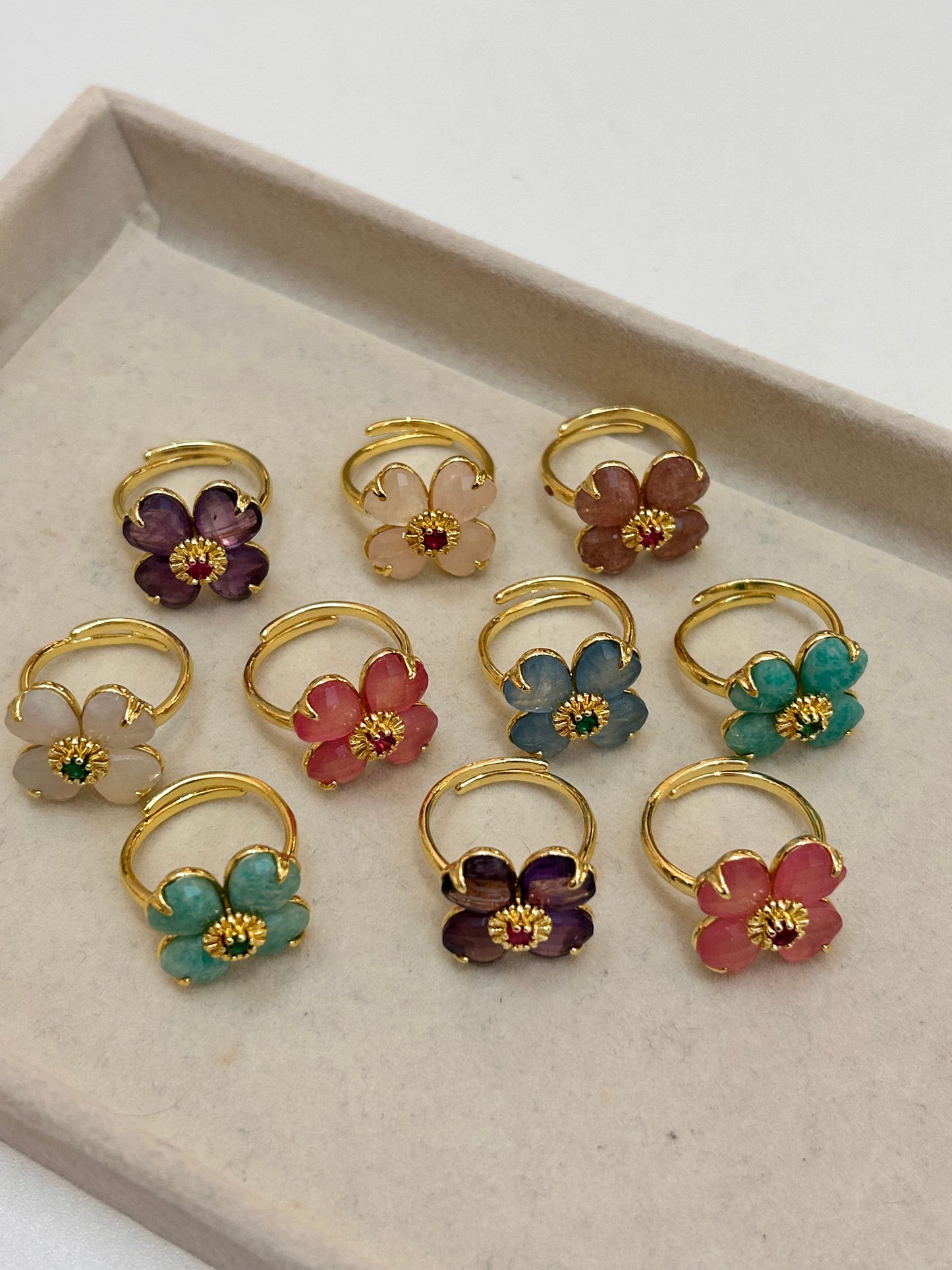
                  
                    Amelie Flower Gemstone Ring
                  
                