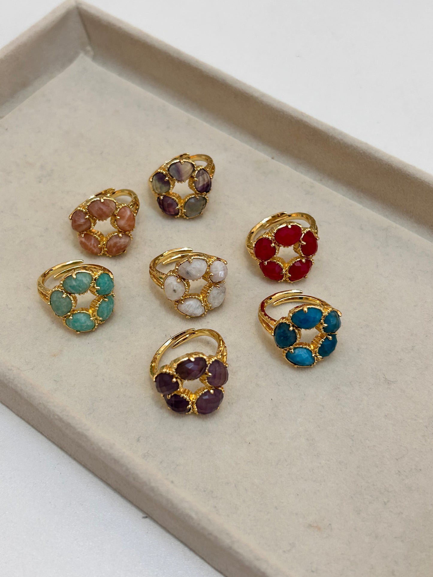 
                  
                    Seraphina Halo Gemstone Ring – Boho & Mala jewellery
                  
                