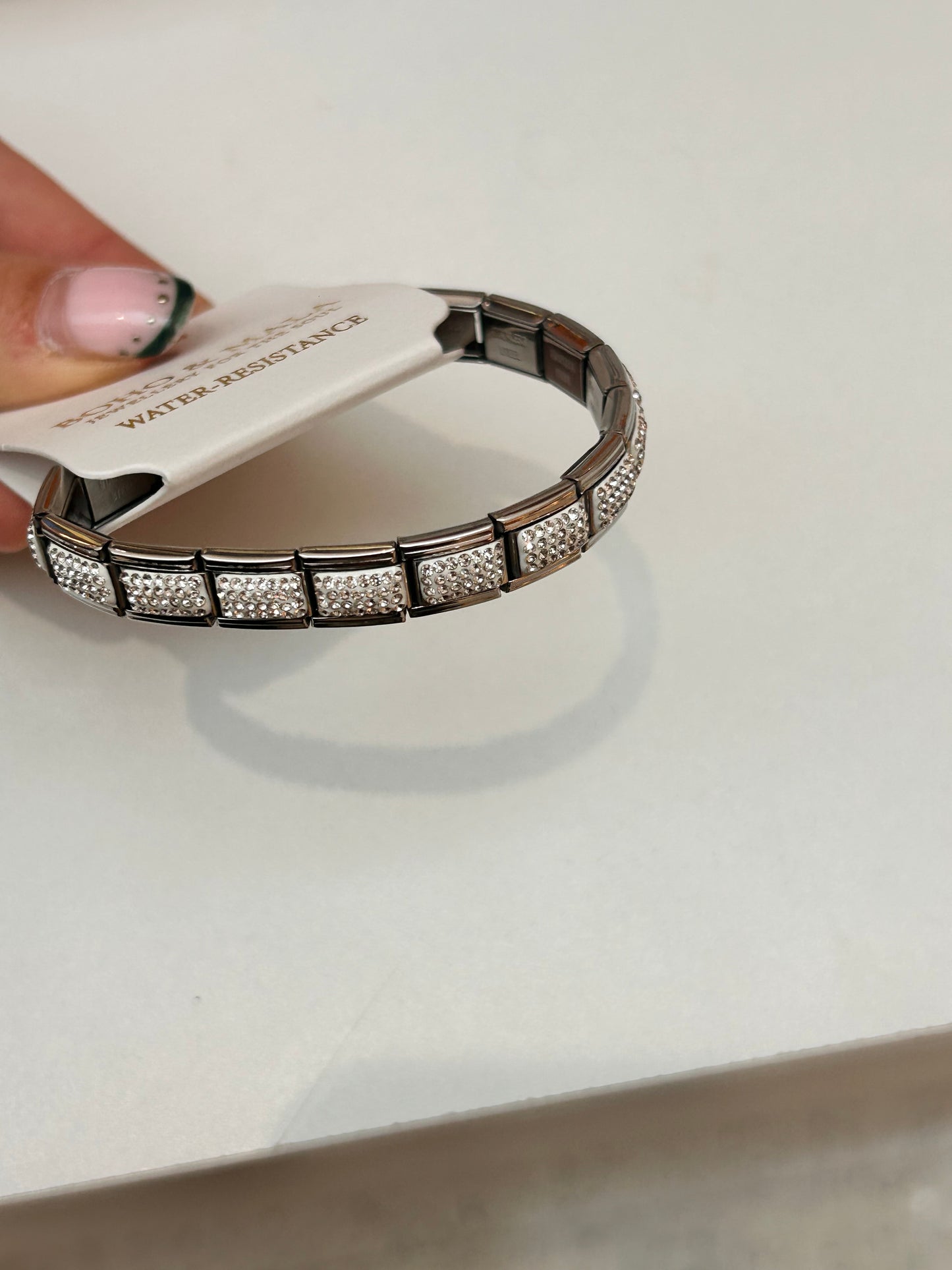 
                  
                    Talia Silver Pavé Tile Bangle – Boho & Mala jewellery
                  
                