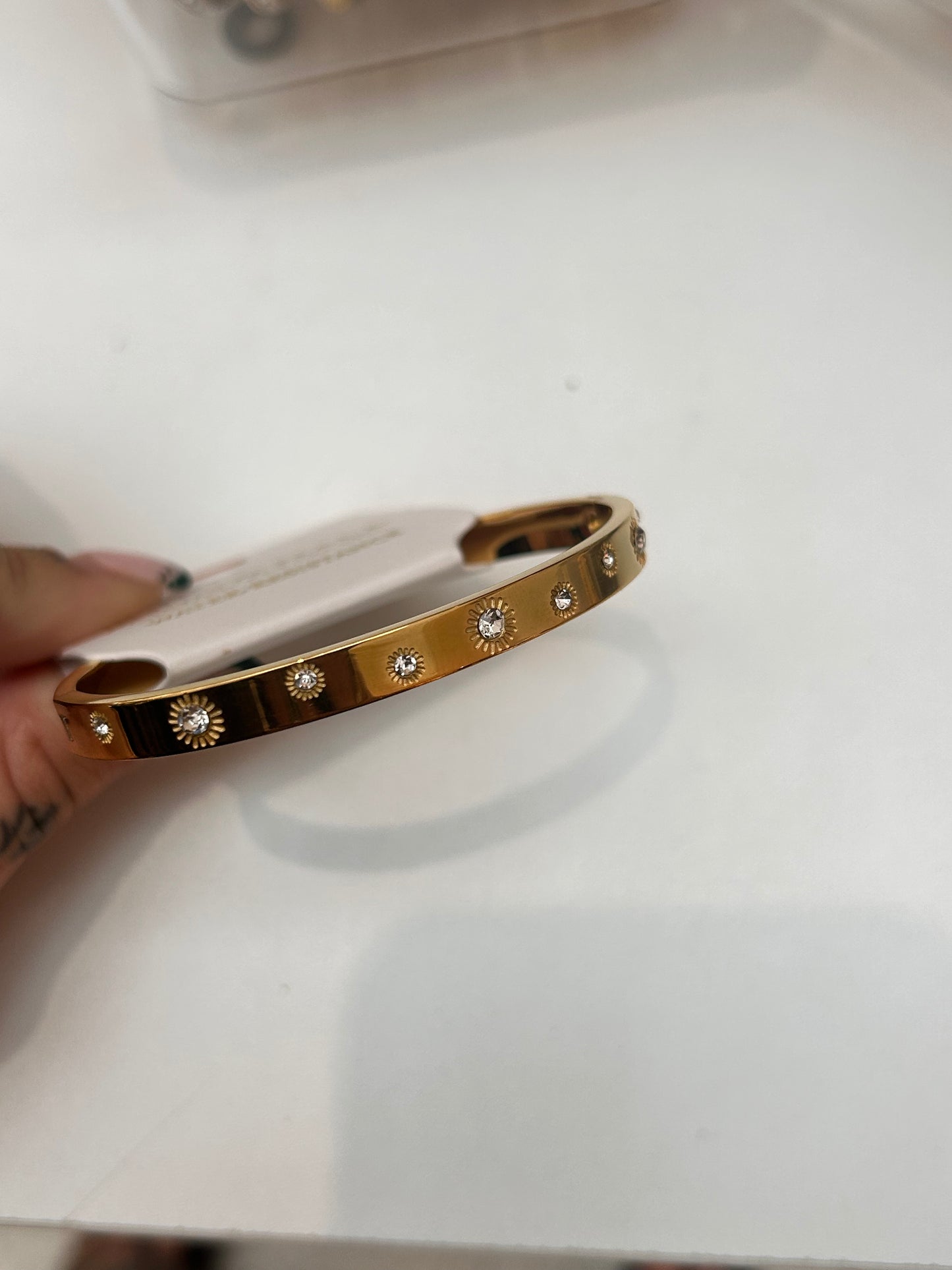 
                  
                    Flora Sunflower Gold Bangle
                  
                