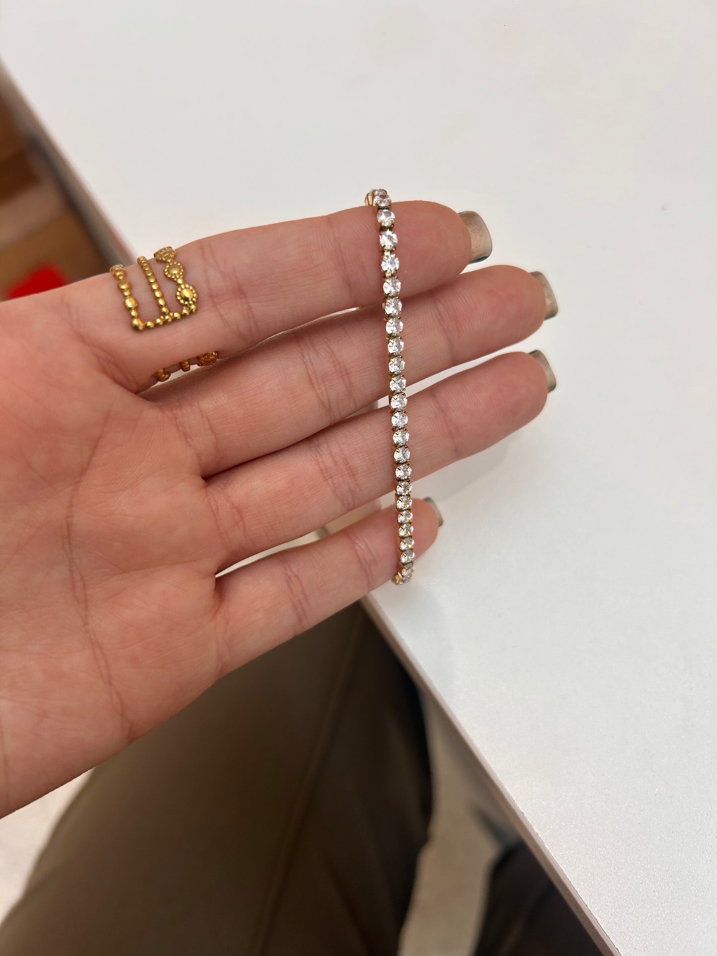 
                  
                    Luciana Gold Classic Crystal Tennis Bracelet original product detail photograph
                  
                