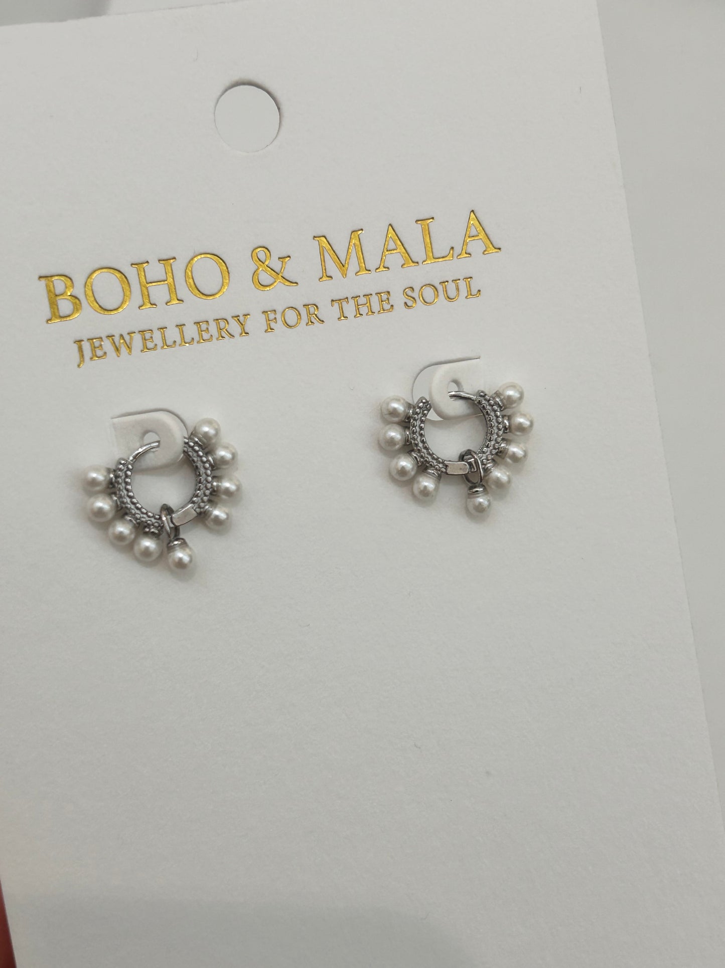 
                  
                    Mirelle Silver Pearl Fringe Hoop Earrings
                  
                