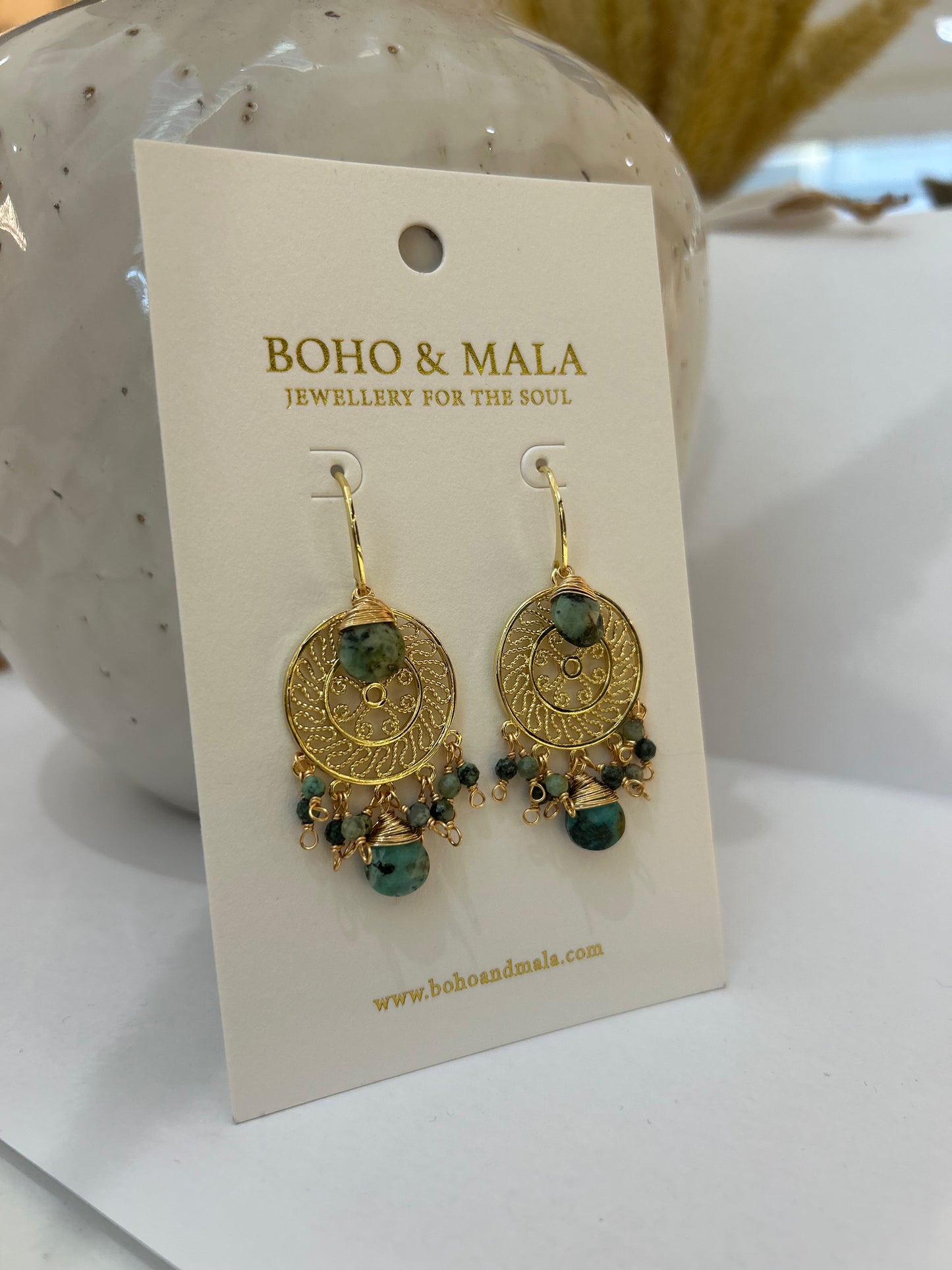 
                  
                    African Turquoise Soleil Earrings
                  
                