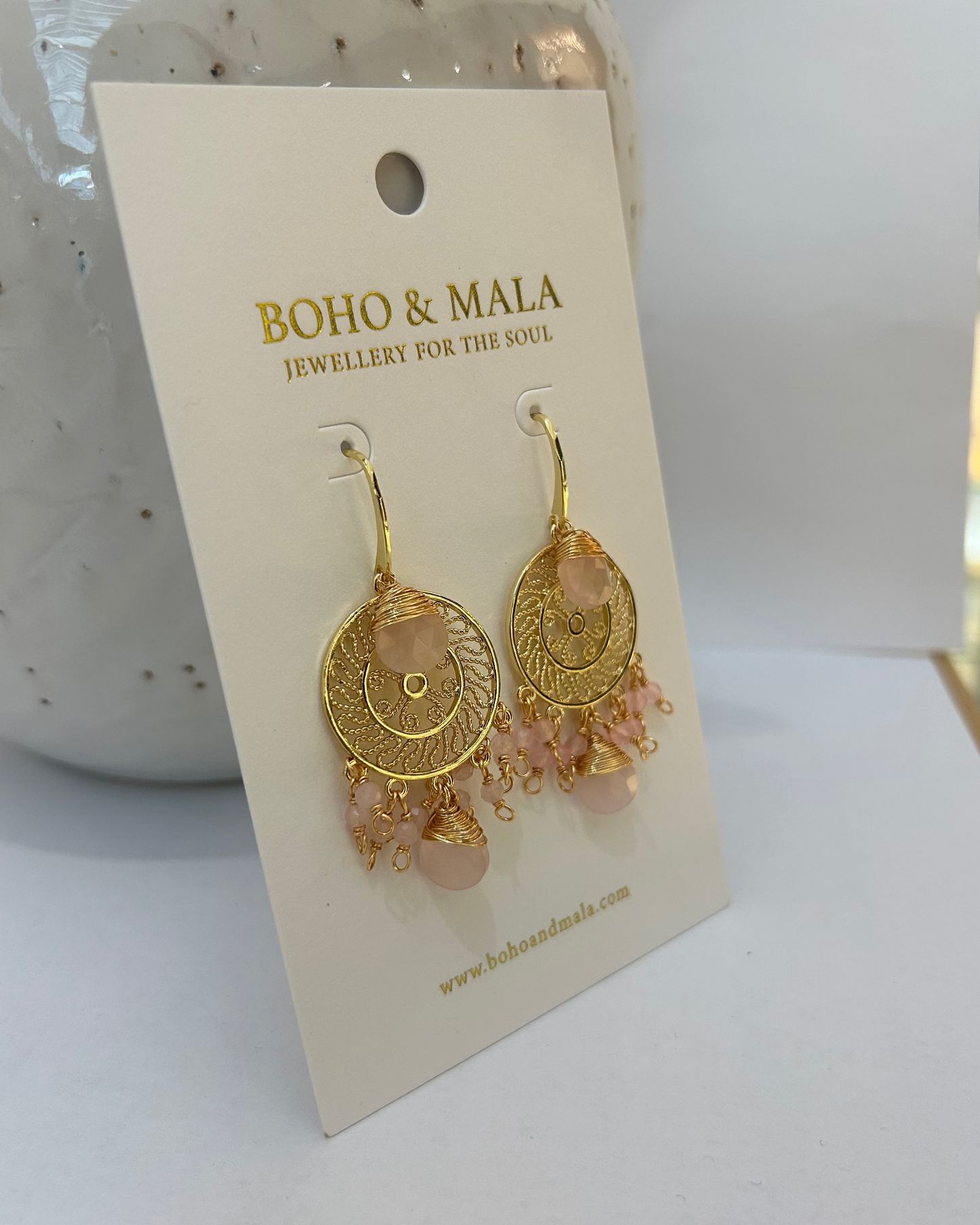 
                  
                    Rose Quartz Soleil Earrings
                  
                
