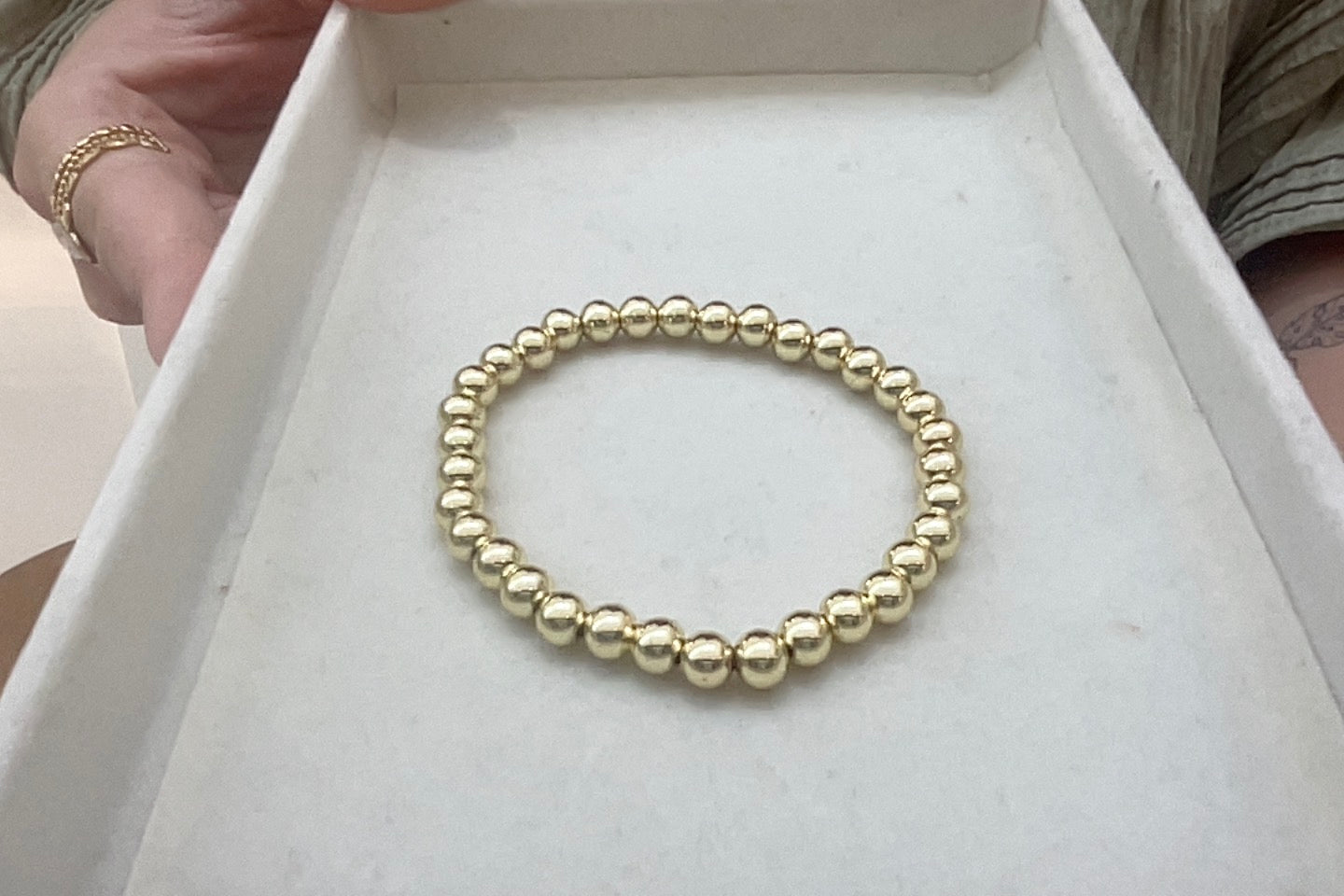 
                  
                    6mm Gold Plated Beaded Elastic Bracelet TF – Boho & Mala jewellery
                  
                