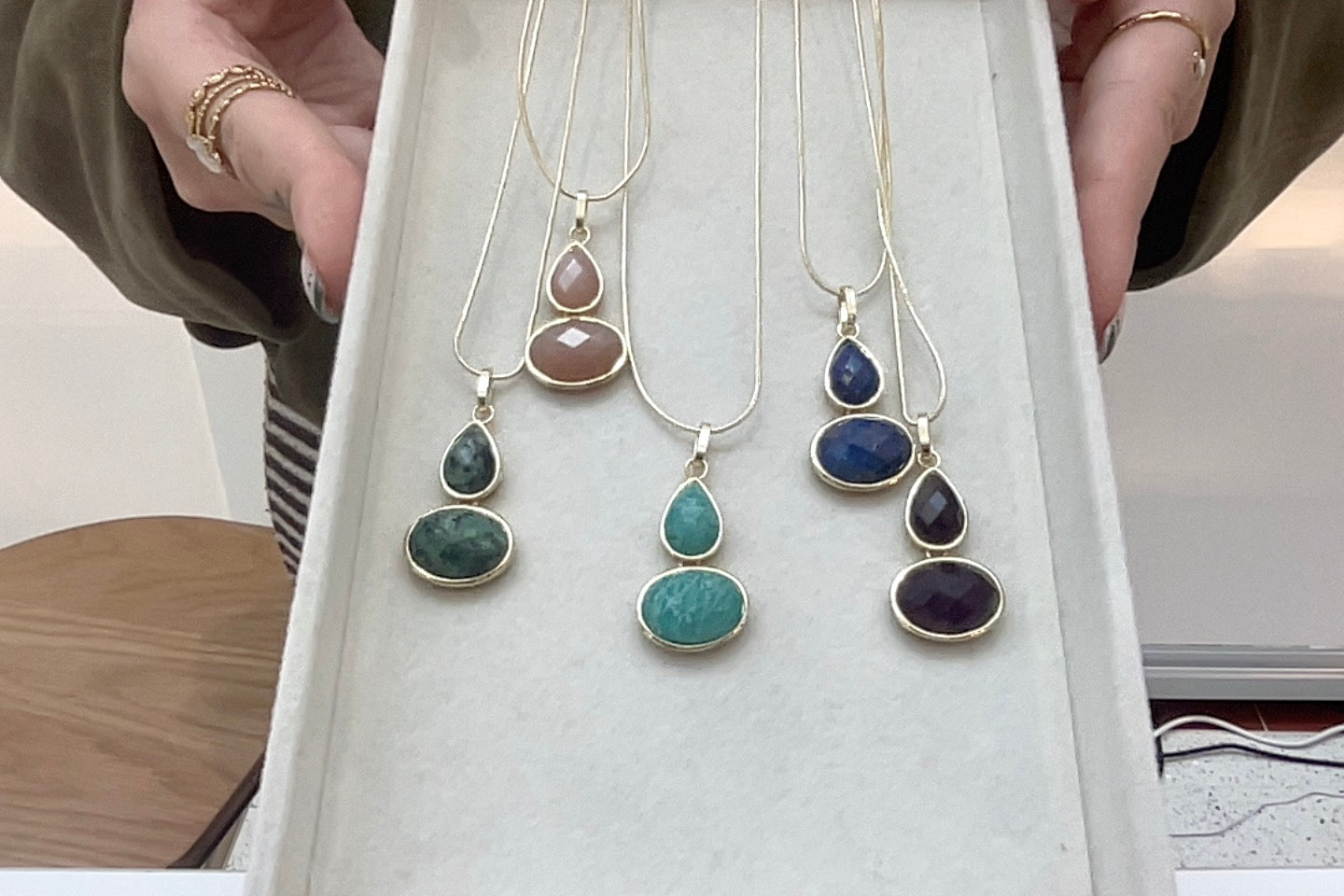 Amalfi Double Gemstone Necklace – Boho & Mala jewellery