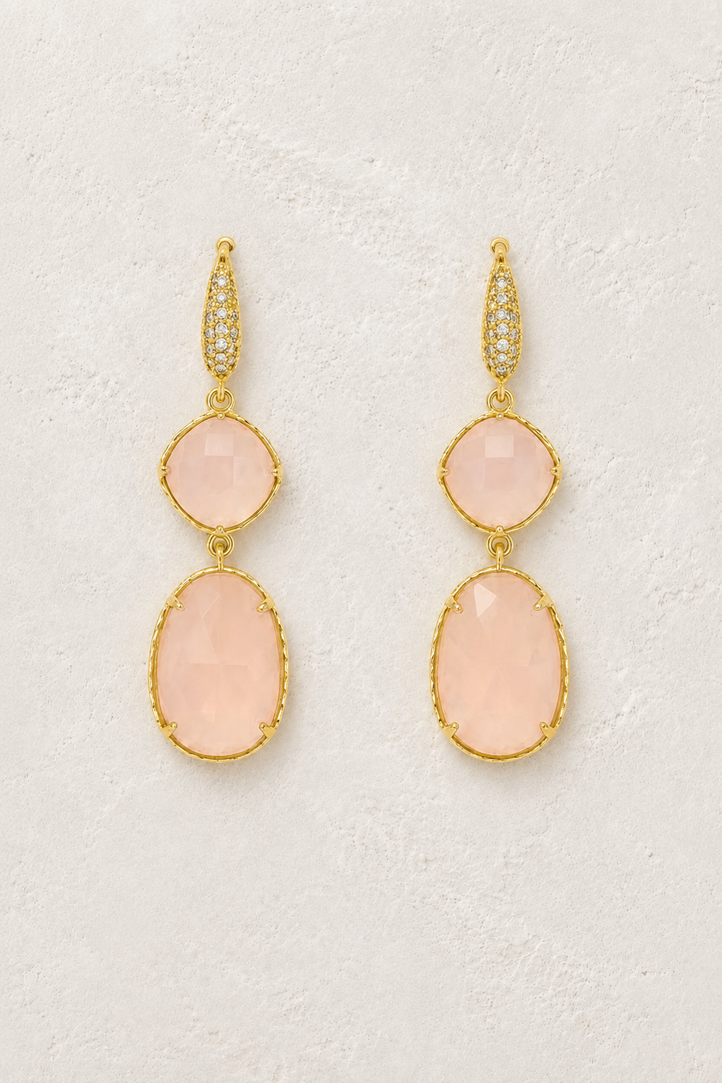 Amara Rose Quartz genuine gemstone earrings