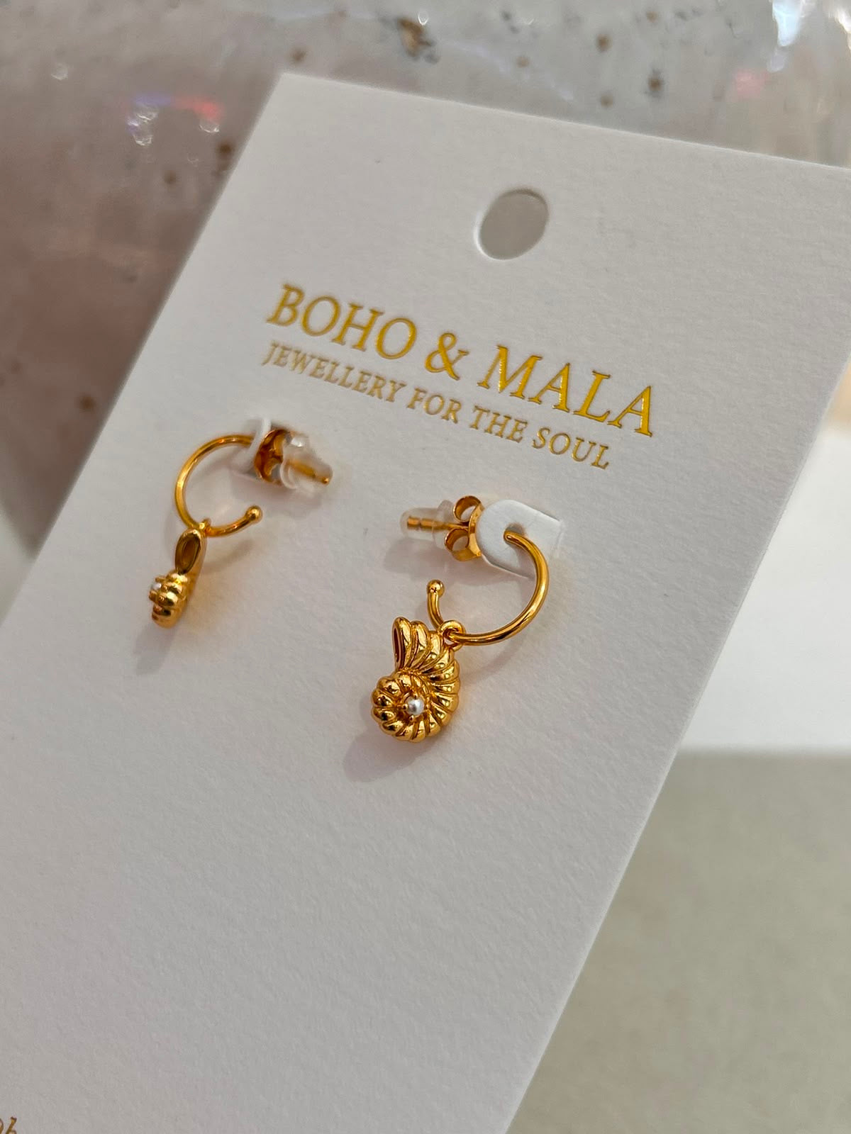 Ondine Shell Charm Hoops original product photo