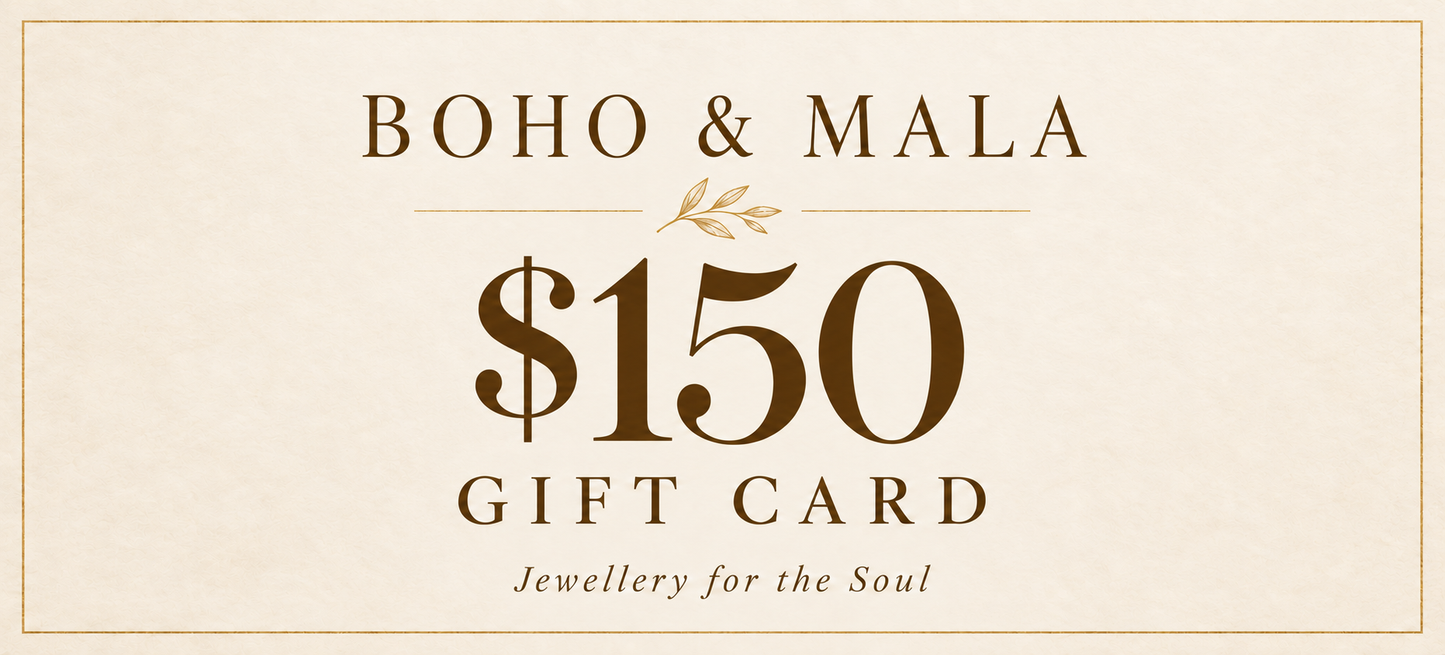
                  
                    Boho & Mala $150 gift card in ivory and gold
                  
                