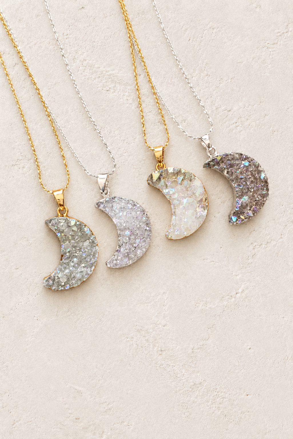 Selene Moon Druzy Necklace on Francesca's approved original hero background