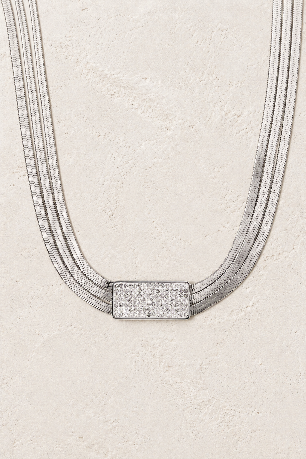 Luna Silver Multi-Strand Necklace – Sparkling Cubic Zirconia on Francesca's approved original hero background
