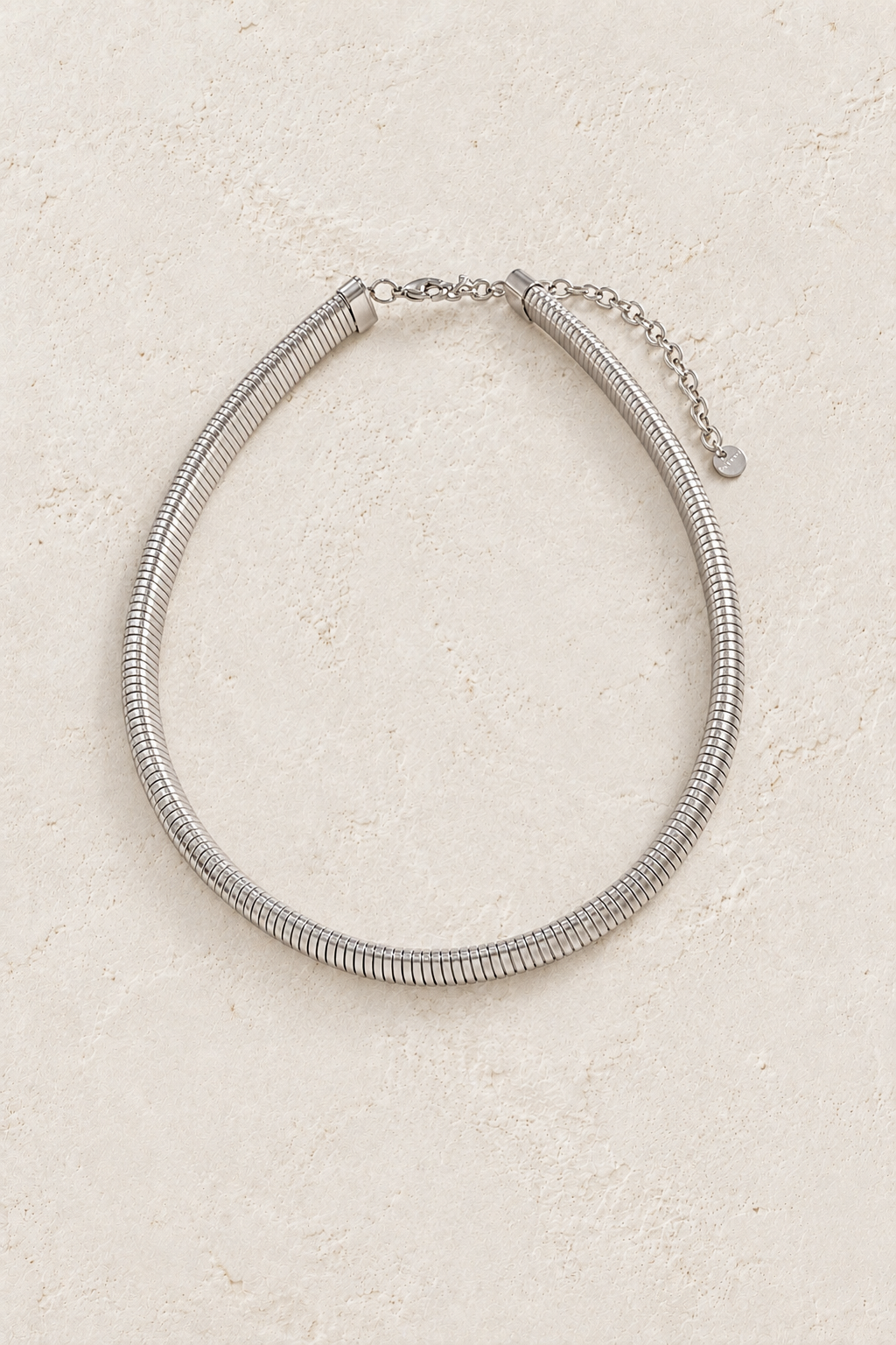 Soleil Silver Snake Chain Necklace on Francesca's approved original hero background