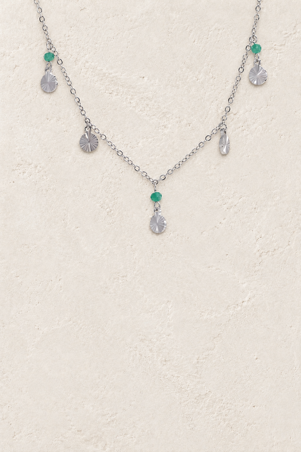 Oasis Silver Coin Drop Necklace on Francesca's approved original hero background
