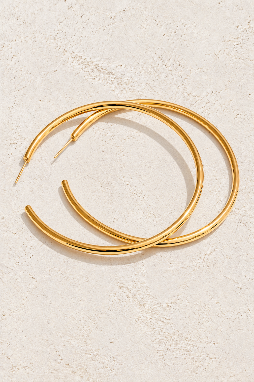 Gold Classic Hoop Earrings 70mm — hero