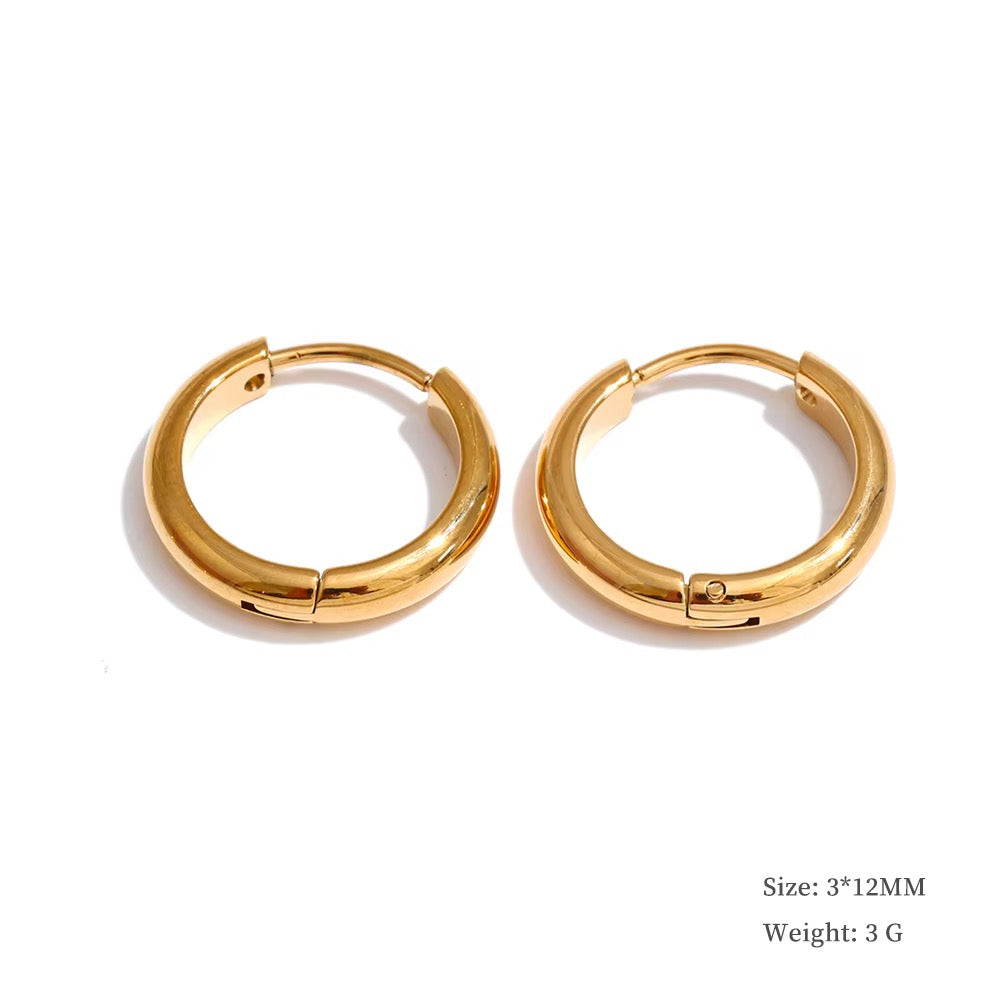 
                  
                    Gold chunky hoop earrings 12mm
                  
                