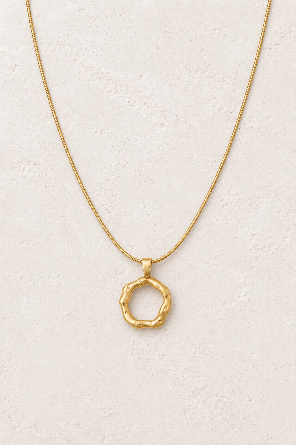 
                  
                    Aurelia Organic Circle Necklace – Boho & Mala gold necklace
                  
                
