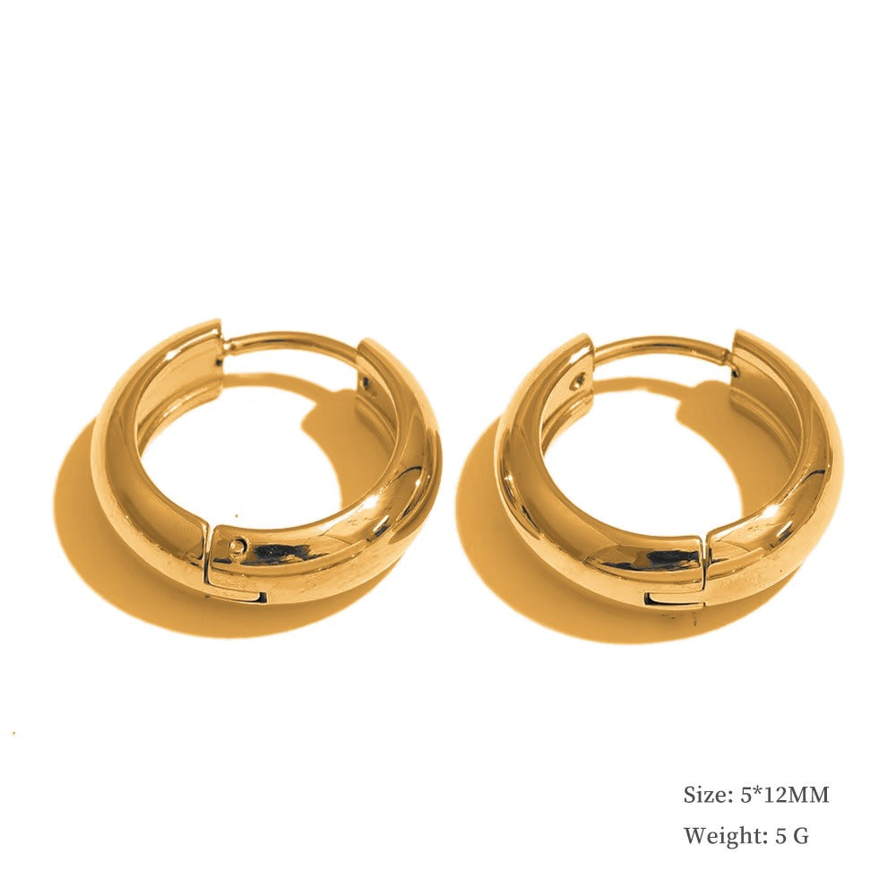 
                  
                    Gold chunky 5mm hoop earrings 12mm
                  
                