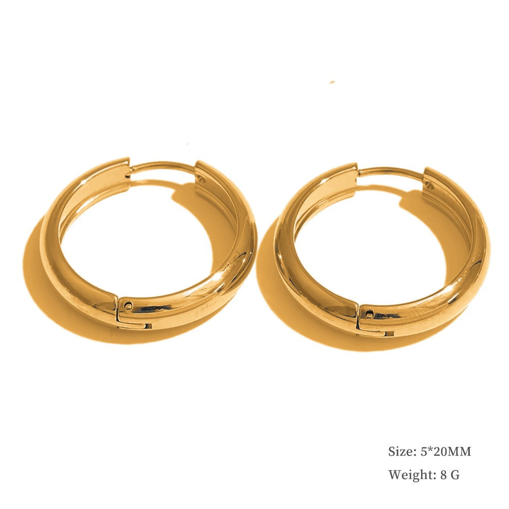 
                  
                    Gold chunky 5mm hoop earrings 20mm
                  
                