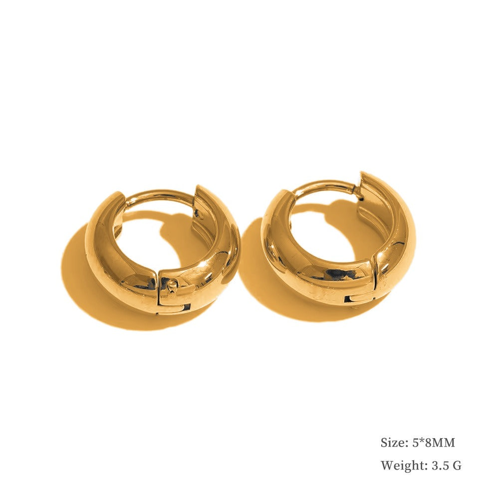 Gold chunky 5mm hoop earrings 8mm