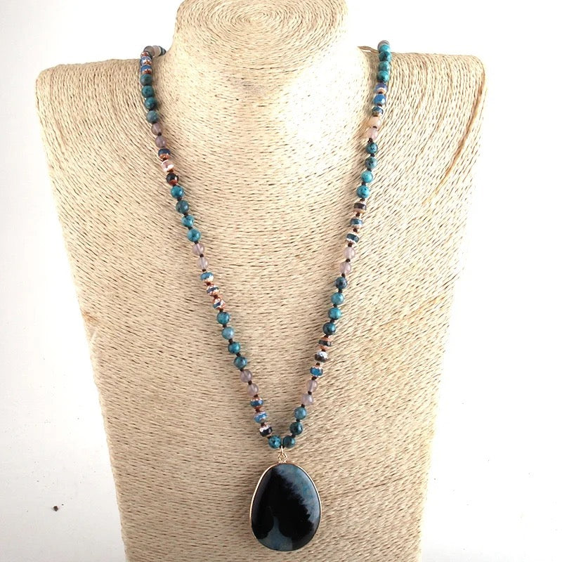 
                  
                    Boho & Mala Natural Tribal Stone Necklace
                  
                