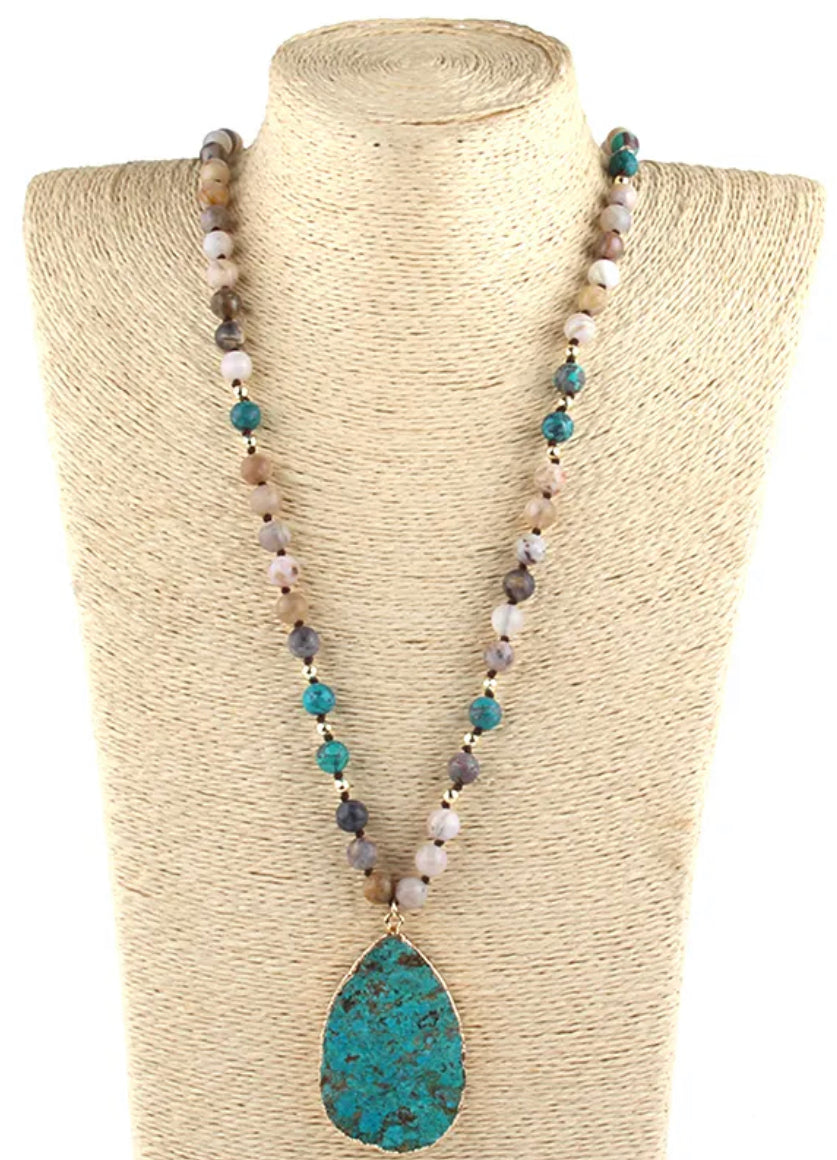 
                  
                    Boho & Mala Natural Tribal Stone Necklace
                  
                