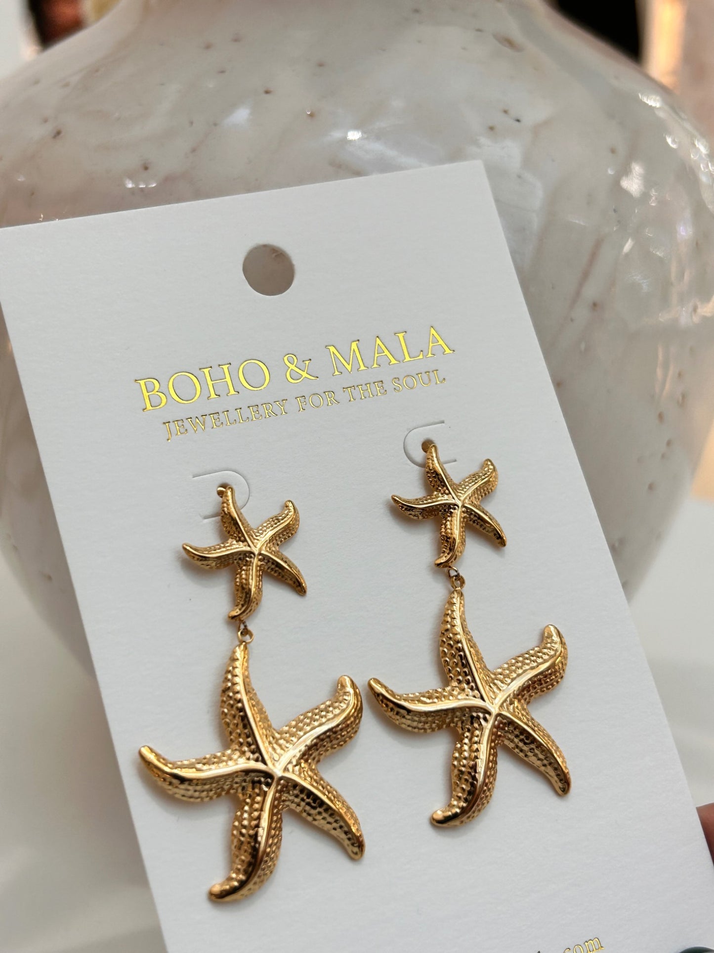 
                  
                    Marella Double Starfish Drops on Boho & Mala display card
                  
                