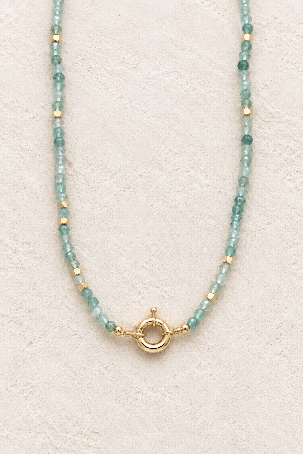 
                  
                    Sahara Seafoam Necklace – Natural Genuine Gemstones — 2:3 cover on warm ivory background with centred clasp
                  
                