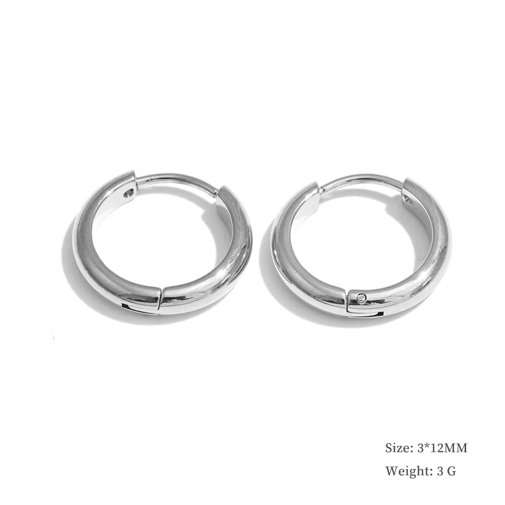 
                  
                    Silver chunky hoop earrings 12mm
                  
                
