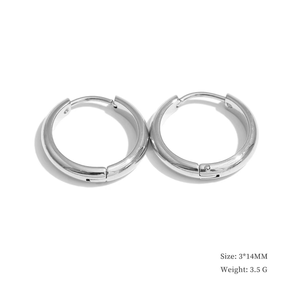 
                  
                    Silver chunky hoop earrings 14mm
                  
                
