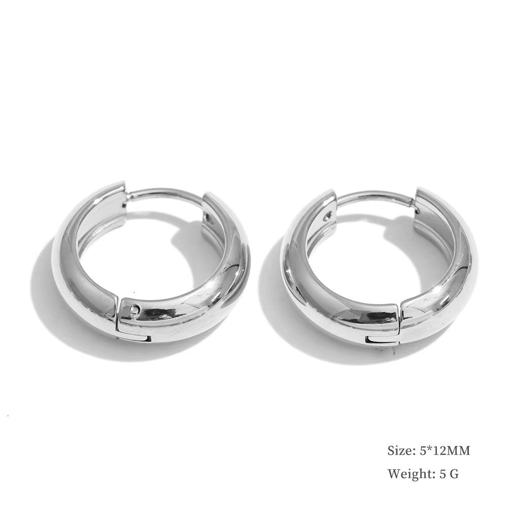 
                  
                    Silver chunky 5mm hoop earrings 12mm
                  
                