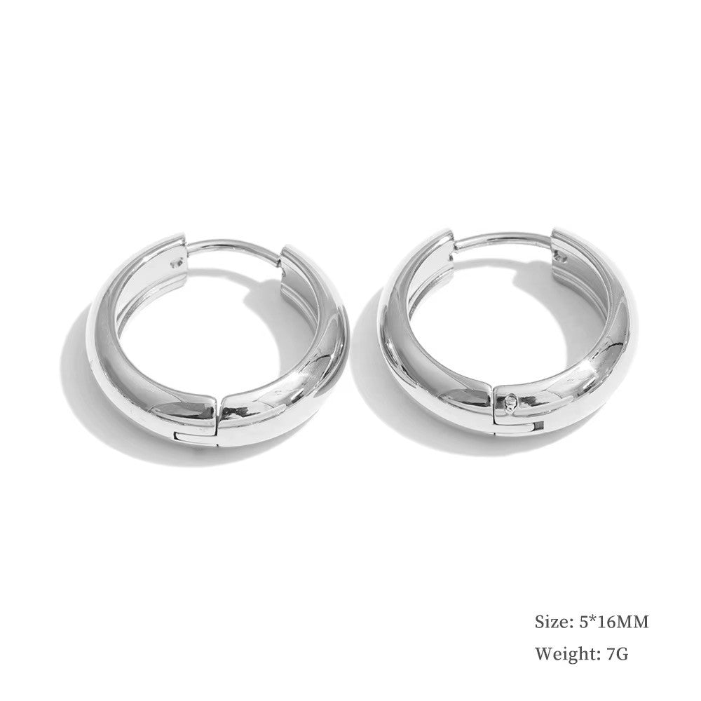 
                  
                    Silver chunky 5mm hoop earrings 16mm
                  
                