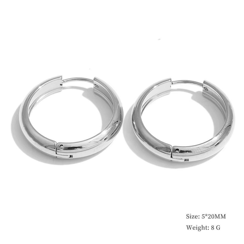 
                  
                    Silver chunky 5mm hoop earrings 20mm
                  
                