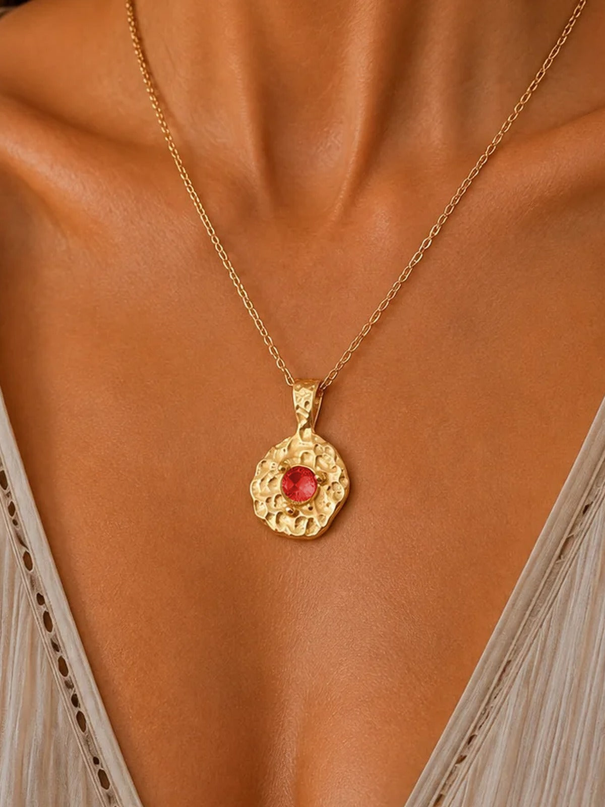 
                  
                    Solara January Birthstone Necklace – Red Waterproof & Tarnish-Free
                  
                