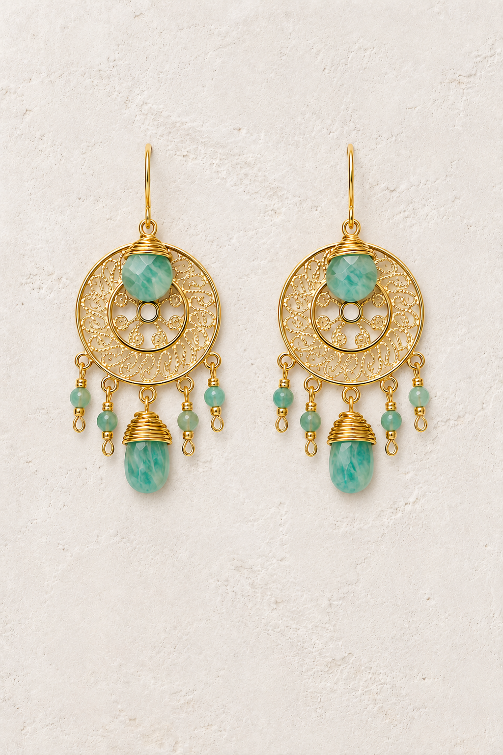 Soleil Amazonite genuine gemstone earrings