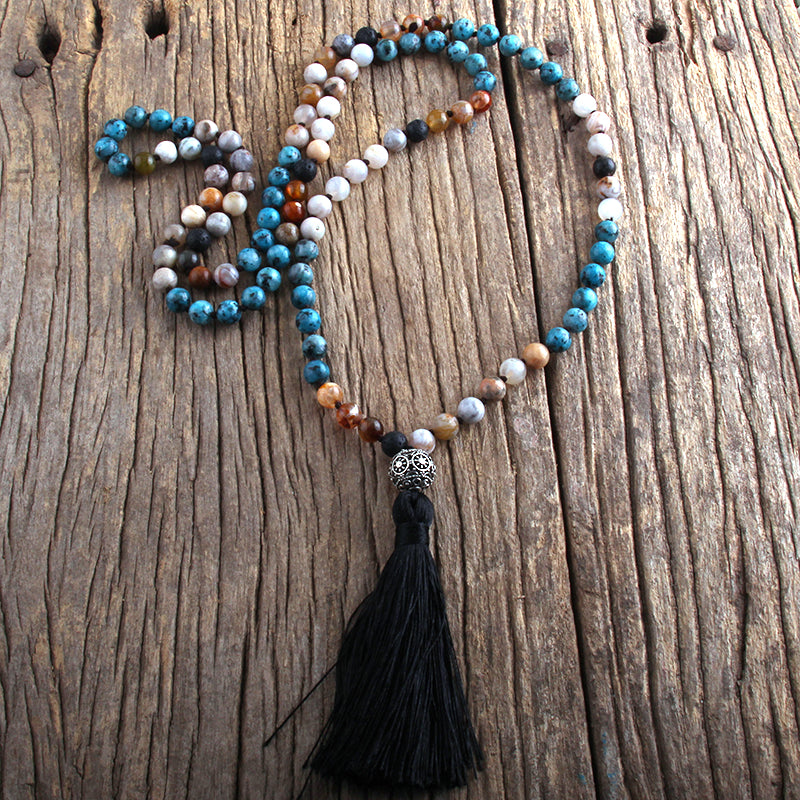 
                  
                    Tribal Mala 108 Meditation Necklace | Boho & Mala 
                  
                
