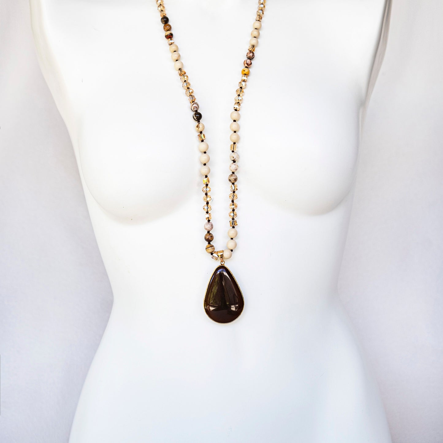 
                  
                    Boho & Mala Tribal Brown Agate Necklace TN10056
                  
                