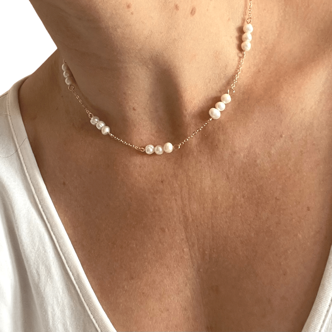 
                  
                    Freshwater Pearl Gold Chain Necklace at Boho & Mala
                  
                