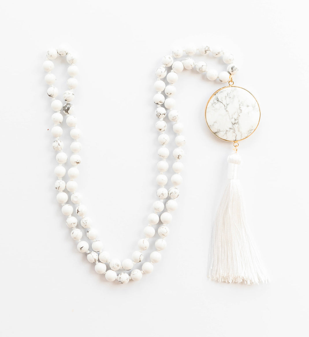 
                  
                    Boho & Mala | Howlite Tassel Necklace
                  
                