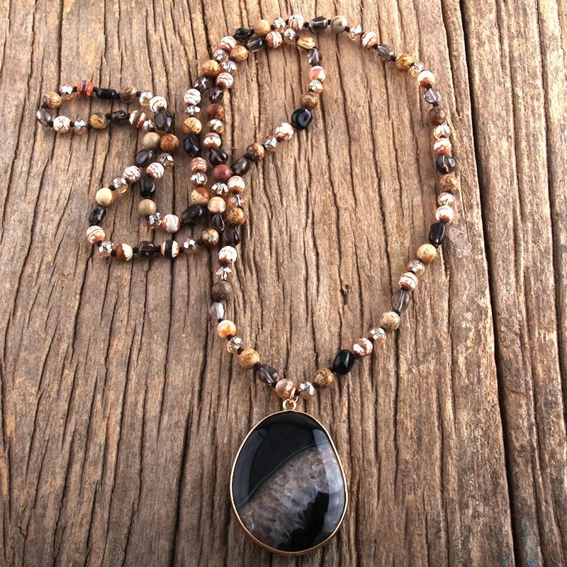 
                  
                    Boho & Mala Natural Tribal Stone Necklace
                  
                